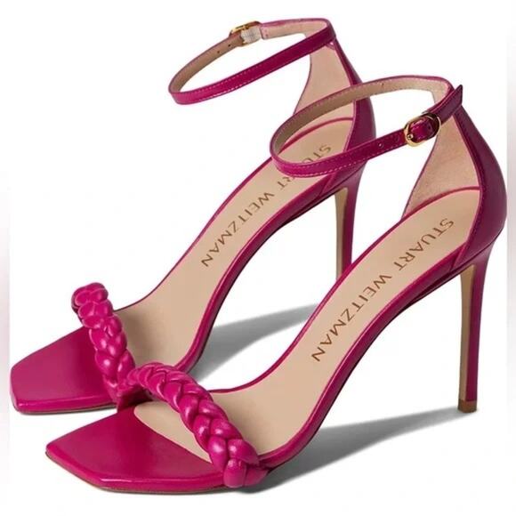 Stuart Weitzman Nudist Curve Playa Braided Strap Heeled Sandals NWOB - Picture 1 of 11